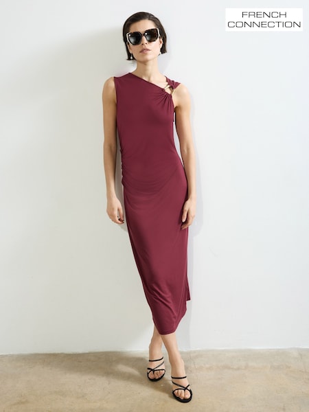 French Connection Red Sia Jersey Midi Dress (F59024) | £69