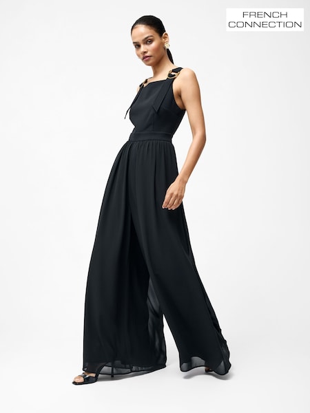 French Connection Black Azra Eden Mix Jumpsuit (F59032) | £145
