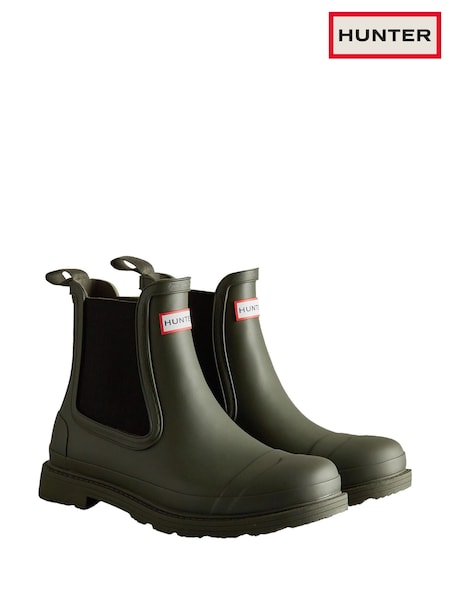 Hunter Green Commando Chelsea Boots (F59054) | £120