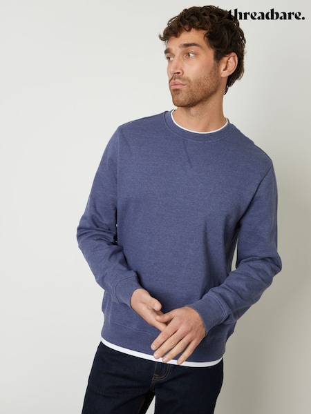 Threadbare Denim Marl Mock Crew Neck Sweatshirt (F59158) | £24