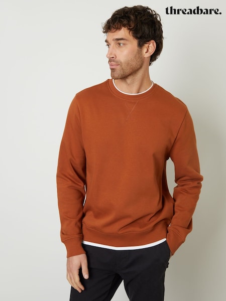 Threadbare Orange Mock Crew Neck Sweatshirt (F59184) | £24