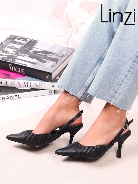Linzi Black Espresso Espadrille Mule Sandals (F59248) | £35
