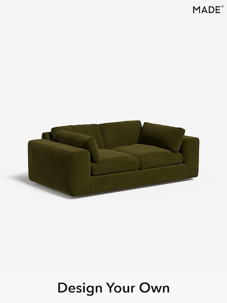 Matt Velvet Easy Clean/Deep Olive Green Alec By Made (F59308) | £1,225
