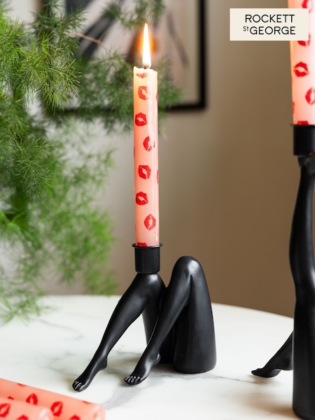 Rockett St George Black Leg Taper Candle Holder (F59387) | £18