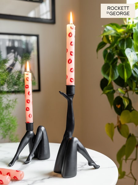 Rockett St George Black Leg Taper Candle Holder (F59401) | £18