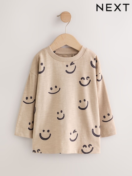 Stone Smile 100% Cotton Long Sleeve All-Over Print T-Shirt (3mths-7yrs) (F59422) | £6 - £8