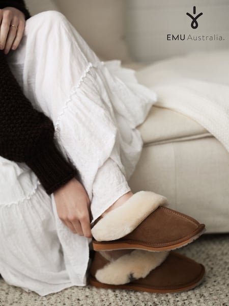 EMU Australia Chestnut Brown Platinum Balzary Slippers (F59435) | £59