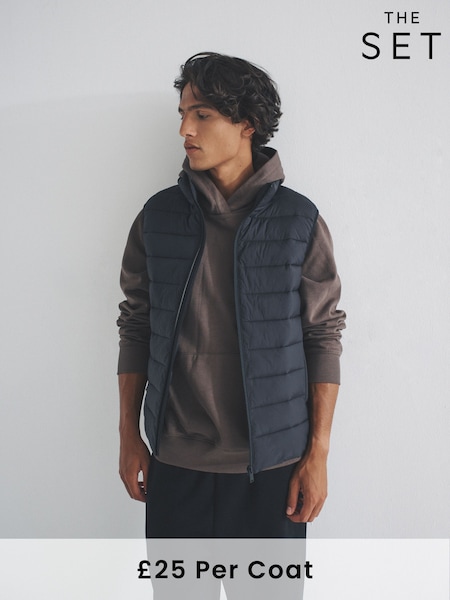 The Set Black 2 Pack Light Weight Gilet & Short Padded Coat (F59482) | £50