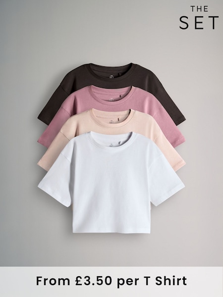 The Set Multi 4 Pack Short Sleeve Skater T-Shirts (F59638) | £14 - £17