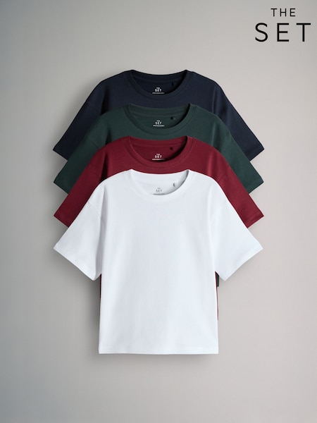 The Set Red/Blue 4 Pack Short Sleeve T-Shirts (F59647) | £14 - £17