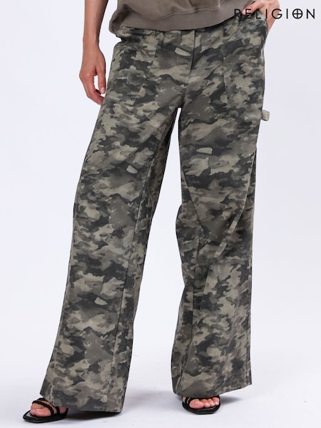 Religion Green Revelation Utility Carpenter 100% Cotton Trousers (F59713) | £85
