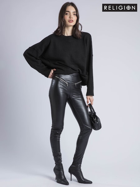 Religion Black Ida Faux Leather Leggings (F59773) | £65