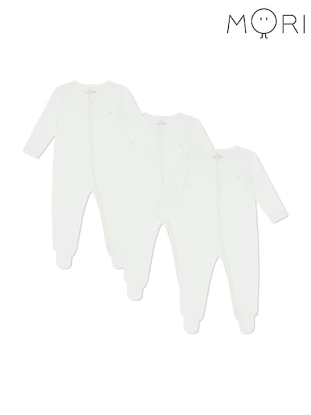 MORI Viscose Cotton Blend 3 Pack Sleepsuits (F59863) | £78