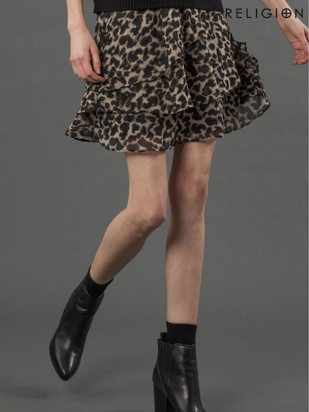 Religion Natural Decoy Mini Skirt With Frill Detail (F59871) | £60