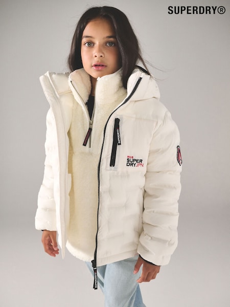 Superdry Cream Quilted Puffer Coat (F59913) | £46 - £48