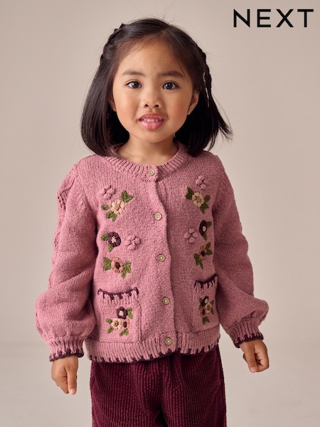 Pink Floral Print Cardigan (3mths-7yrs) (F59978) | £20 - £24