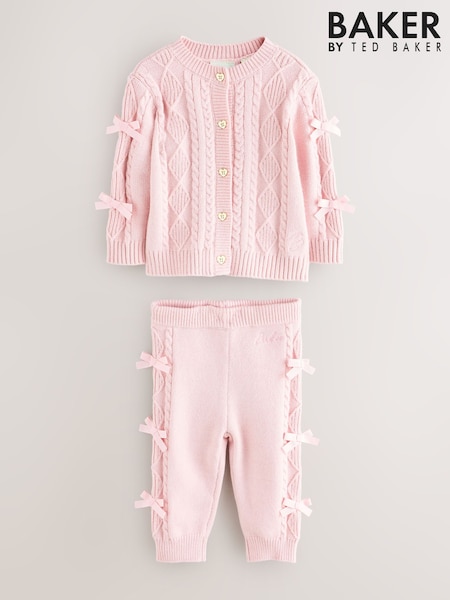 Baker by Ted Baker 2 Piece Bow Knitted Cardigan & Leggings Set (F60006) | £30 - £33