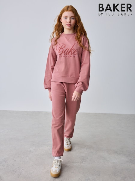 Baker by Ted Baker 2 Piece Flock Print Boxy Sweat & Cuffed Joggers Set (F60053) | £36 - £41