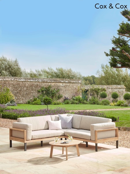 Cox & Cox Natural Vichy Garden Corner Set (F60109) | £1,795