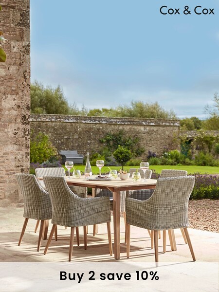Cox & Cox Light Teak Malmo Garden Dining Table (F60111) | £475
