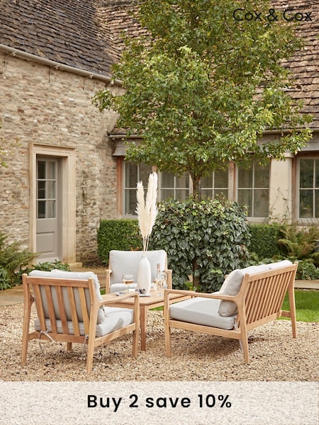 Cox & Cox Light Teak Turin Garden Lounge Set (F60113) | £1,525