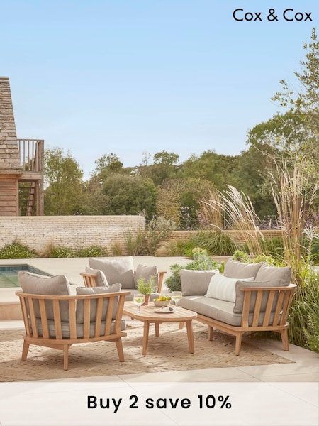 Cox & Cox Light Teak Bora Garden Lounge Set (F60115) | £2,295