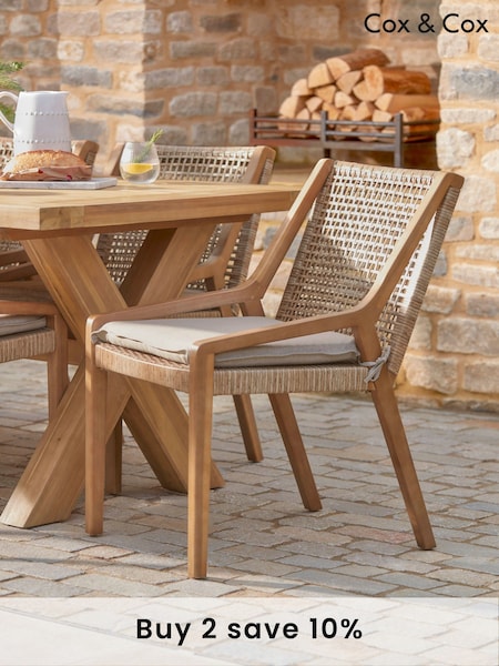 Cox & Cox Light Teak Amalfi Garden Dining Chair (F60116) | £295