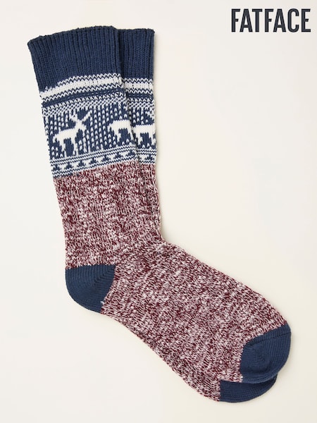 FatFace Navy Fairisle Socks (F60160) | £10.50