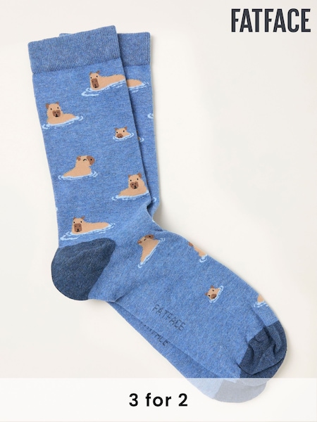FatFace Blue Capybara Socks (F60192) | £7.50