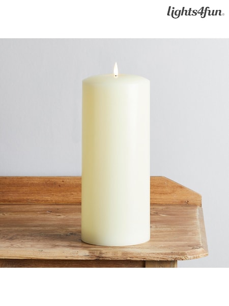 Lights4fun Natural 30cm TruGlow® LED Chapel Candle with Remote (F60338) | £33