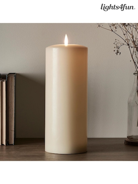 Lights4fun Natural TruGlow® LED Chapel Candle 25cm (F60340) | £25