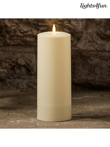 Lights4fun Natural TruGlow® Solar Pillar LED Candle 25cm (F60355) | £32