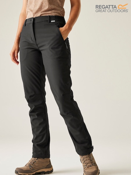 Regatta Black Geo II Softshell Walking Trousers (F60374) | £49
