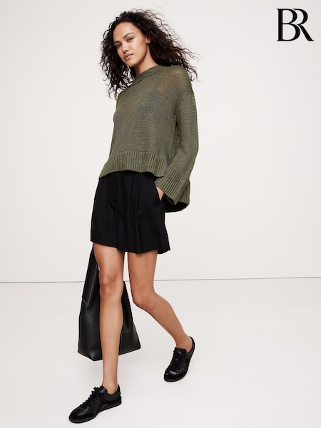 Banana Republic Green Oversized Linen Jumper (F60416) | £130
