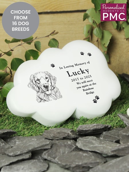 Personalised Dog Breed Garden Memorial Cloud Photo Frame by PMC (F60716) | £26