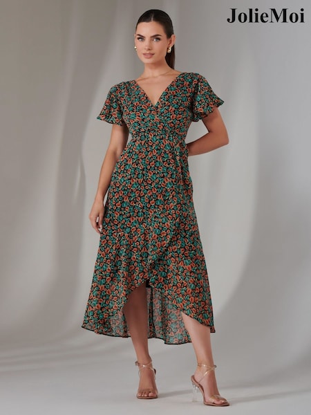 Jolie Moi Black Petite High Low Midaxi Dress (F60739) | £78