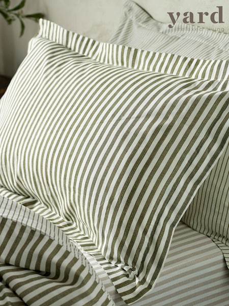 Yard Beetroot Hebden Striped 100% Cotton Pillowcase Pair (F60759) | £17