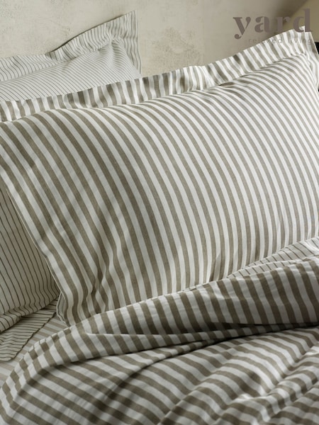 Yard Beetroot Hebden Striped 100% Cotton Pillowcase Pair (F60761) | £17