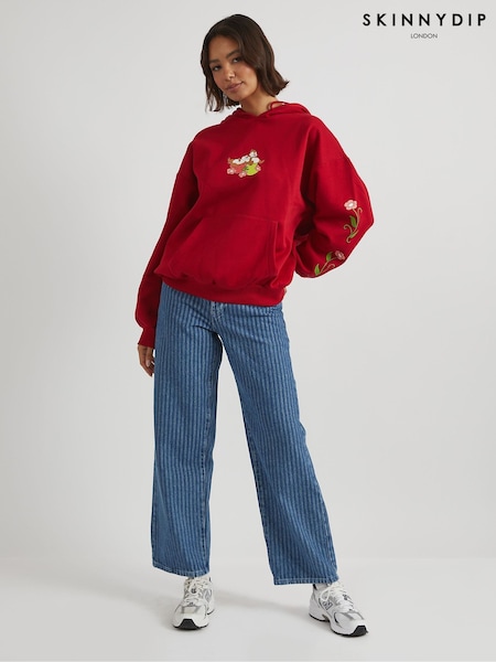 Skinnydip Red Disney Chip N Dale Life Is Sweet Hoodie (F61187) | £38