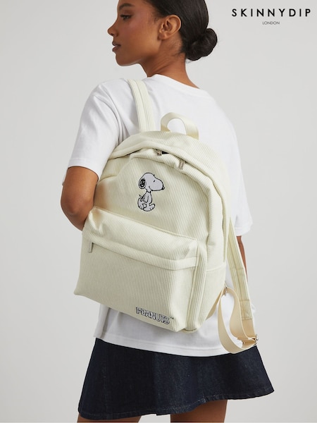 Skinnydip White Peanuts Snoopy Cord Backpack (F61349) | £35