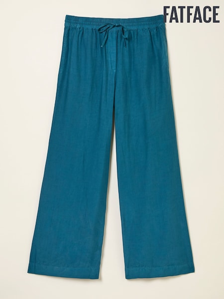 FatFace Luna Teal Blue Wide Leg Trousers (F61367) | £59