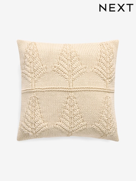 Natural 43 x 43cm Christmas Tree Knitted Cushion (F61446) | £22