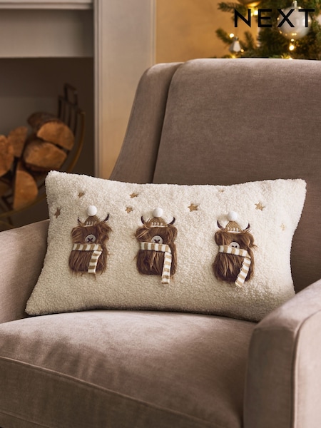 Natural 50 x 30cm Cosy Hamish Trio Cushion (F61460) | £18