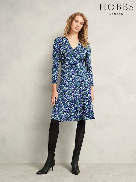 Hobbs Green Demi Jersey Dress (F61503) | £89