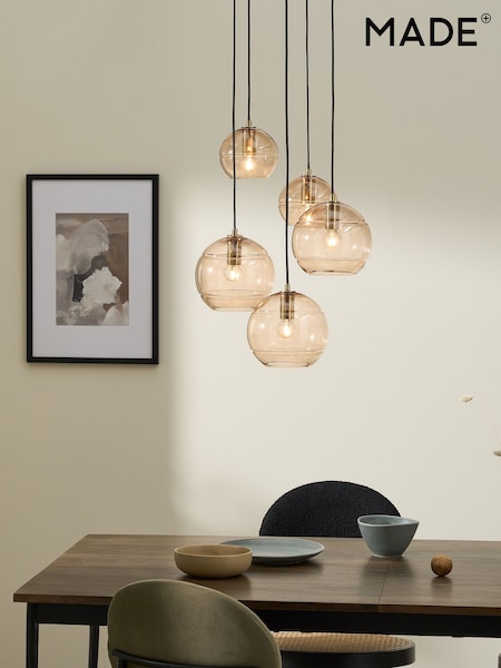 MADE.COM Black/Champagne Mika 5 Cluster Light (F61519) | £199