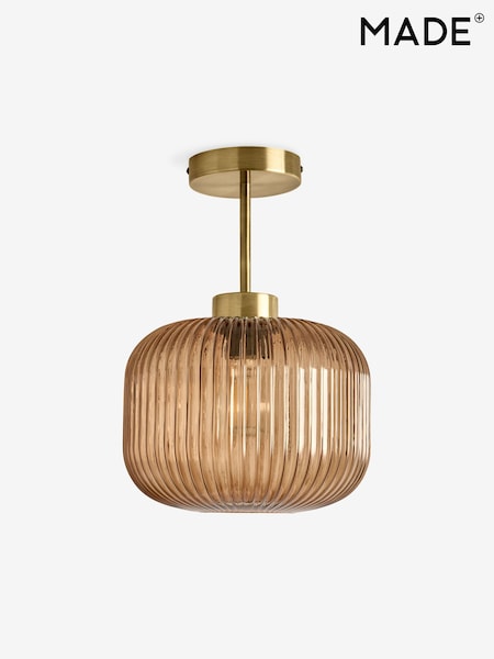 MADE.COM Amber Brown Briz Ceiling Flush Fitting Light (F61523) | £79
