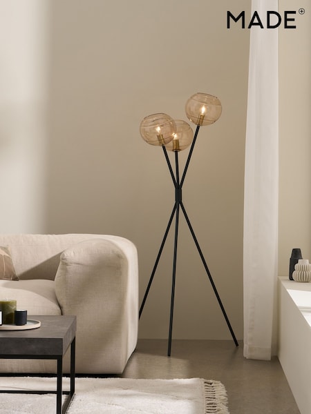 MADE.COM Black/Champagne Mika Floor Lamp (F61526) | £199