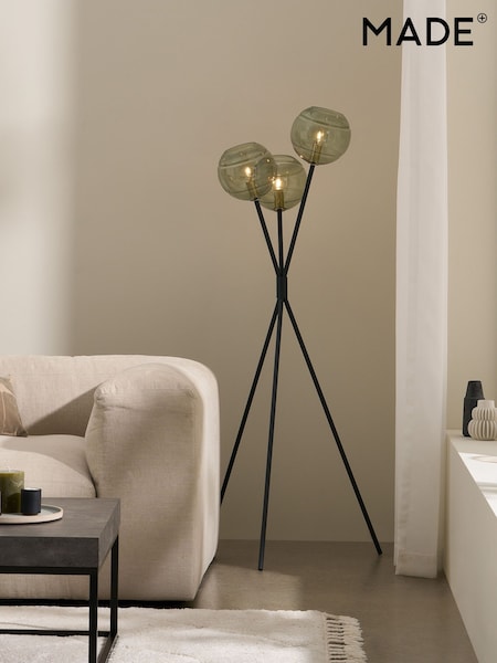 MADE.COM Black/Green Mika Floor Lamp (F61531) | £199