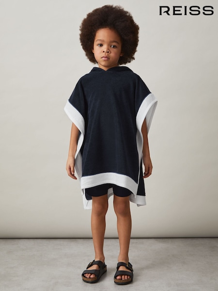 Reiss Navy/Blue/White Marley Colour-Block Hooded Towel (F61566) | £28