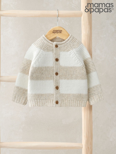 Mamas & Papas Cream Stripe Cardigan (F61692) | £22